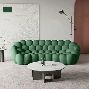 फैशन डिजाइन लक्जरी घुमावदार हनीकॉम्ब लिविंग रूम विला सोफा नरम मखमली कपड़े आधुनिक लक्जरी बुलबुला सोफा - Product Image 4