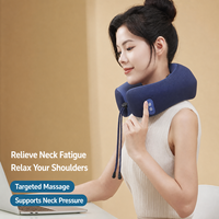 Oreiller chauffant vibrant rechargeable Kolendy, massage 4 points, 2 niveaux de chaleur, mousse à mémoire de forme pour soulager les douleurs cervicales - Voyage et maison