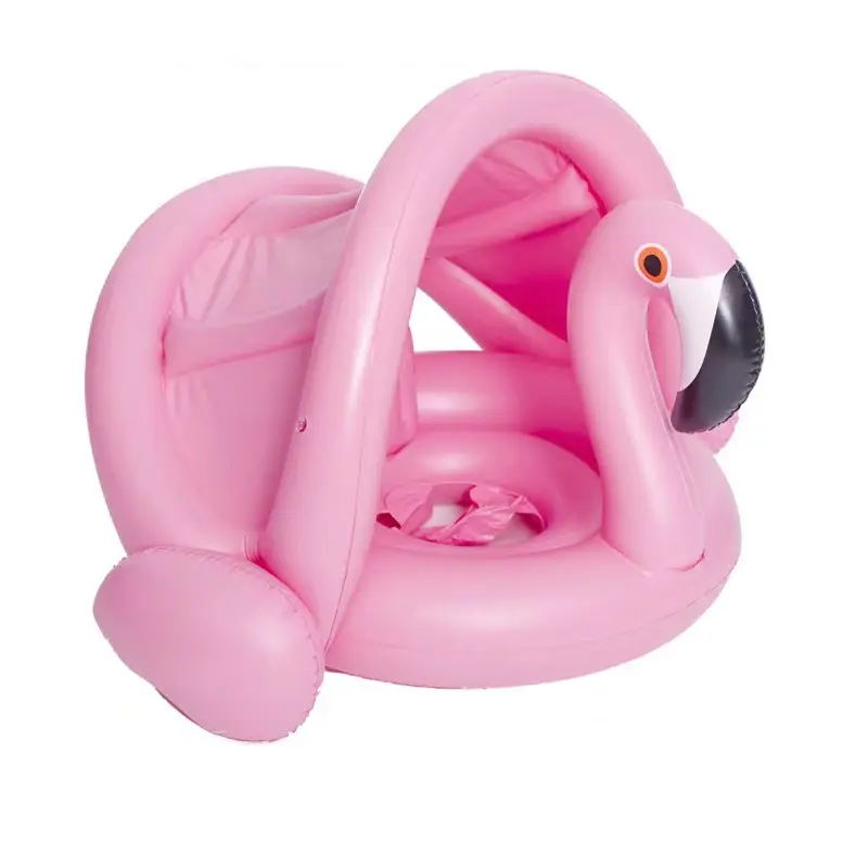 0-3 שנים ישן תינוק מתנפח פלמינגו ברבור בריכה לצוף עם שמשיה לרכב על שחייה טבעת בטוח מושב מים צעצועי תינוקות מעגל