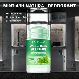 Déodorant corporel naturel minéral à la menthe rafraîchissante, protection longue durée 48H contre la transpiration et les odeurs, sans aluminium, marque privée, unisexe, roll-on - Product Image 2