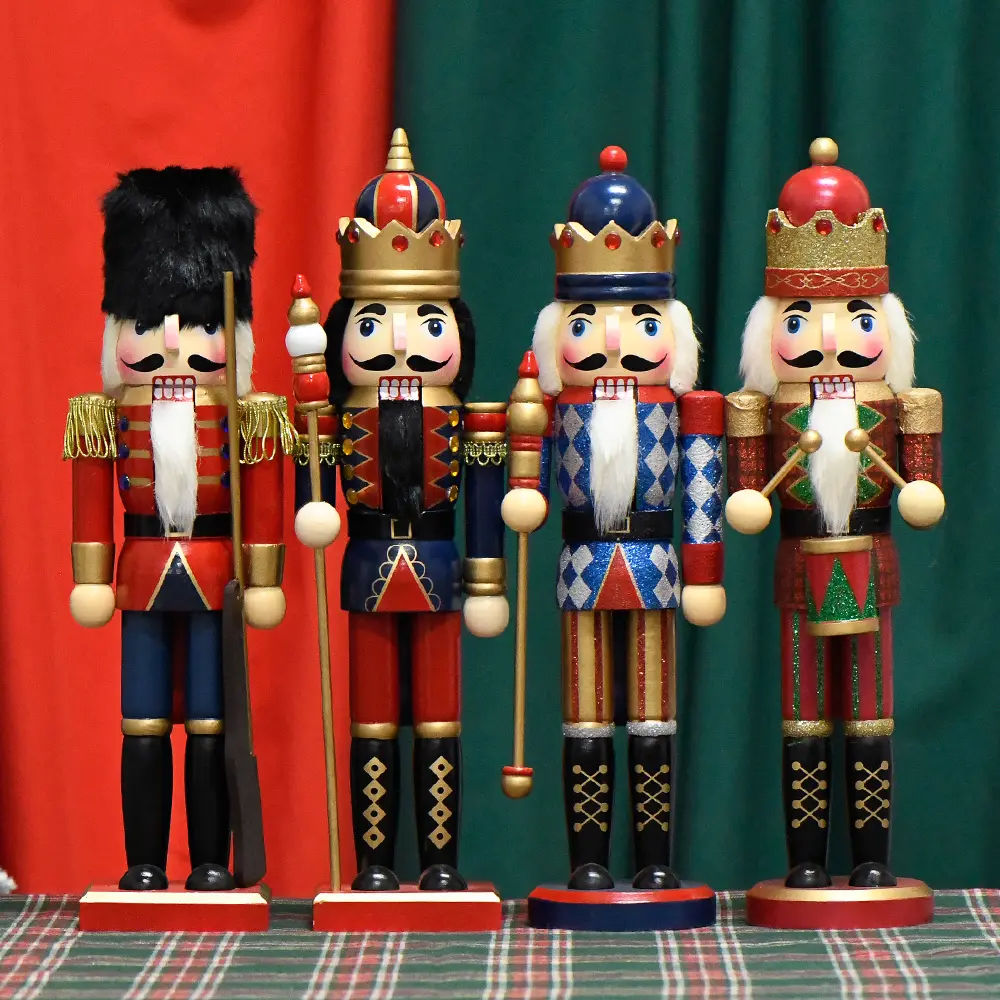 2024 Hot Sale Handcrafted Wooden Nutcracker Soldiers Vibrant Festive Decor For Christmas Decorations And Gifts