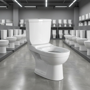 Cheaper Price Italian Design Washdown Dual Flush Two Piece Ceramic Toilet for Bathroom Sanitary Ware Water Closet - Product Image 4