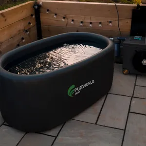 حوض سباحة قابل للنفخ Funworldsport للكبار برميل حمام ثلجي مع مبرد حوض غطس بارد قابل للنفخ للمنتجعات الصحية