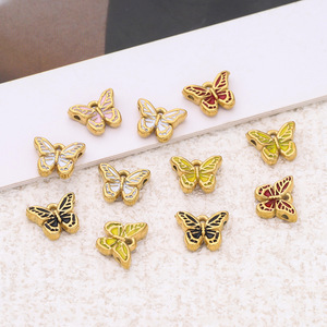 สแตนเลสจี้ผีเสื้อเคลือบทองสำหรับทำสร้อยคอเครื่องประดับ - Product Image 1
