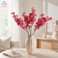 Vente en gros de branches de fleurs de cerisier artificielles au toucher réel, fleurs de sakura roses pour la décoration de mariage, d'événements et de la maison, arrangement floral