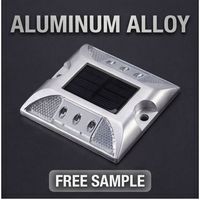 Réflecteur de chaussée en alliage d'aluminium à LED solaire, type œil de chat, pour la signalisation routière en courbe, directement de l'usine