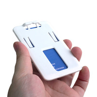 Porte-cartes d'identité horizontal en plastique ABS givré OEM Bestom avec fente pour le pouce, distributeur de badges rigides