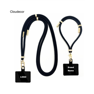 Universal Patch with Cord for Phone Strap Gold Custom LOGO Adjustable Detachable Neck Cord 6mm Long Short Phone Lanyard Se