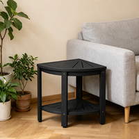 Table d'appoint de patio en plastique légère, texture bois, pour camping en plein air, jardin, portable, gain de place
