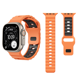 Correa de silicona de dos tonos de primera calidad para Apple Watch Ultra 2 1 de 49 mm, correa deportiva transpirable y resistente, correa de repuesto impermeable. - Product Image 6