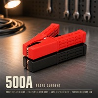 Pince crocodile 500A en cuivre plaqué fer, robuste, isolée, pour câble de démarrage de batterie de voiture