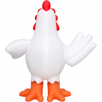 Décoration de poulet gonflable blanc d'extérieur avec logo personnalisé