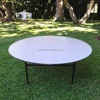 Tables rondes pliantes en plastique blanc de 60 pouces pour événements et fêtes, version extérieure, vente en gros