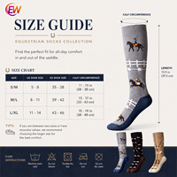 Chaussettes d'équitation pour femmes, hautes jusqu'au genou, respirantes, extensibles, pour bottes d'équitation, chaussettes longues imprimées mignonnes