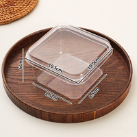 Boîte à dessert en plastique transparente pour mousse au chocolat, tiramisu, emballage de gâteau carré en plastique transparent avec couvercle, vente en gros