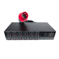 Gelongtu 21kw 2U 32A 3 phases 380-415v 12 voies C19 Sortie Montage en rack horizontal PDU intelligent en métal Équipement de distribution d'énergie
