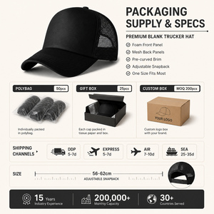 Gorra Trucker Personalizada con Logotipo, Parte Delantera de Espuma, Parte Trasera de Malla, Cierre a Presión, Gorra de Béisbol Ajustable, Bordada, Unisex, Venta al Por Mayor, OEM, MOQ Bajo - Product Image 6