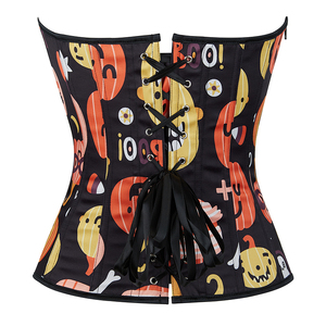Womens <strong>Corsets</strong> <strong>Pattern</strong> Rockabilly Clubwear Bustier Halloween Cosplay Pumpkin Print Burlesque <strong>Corset</strong> <strong>Top</strong> - Product Image 3