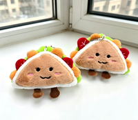 Nouveau design Porte-clés pizza en peluche amusant, Pendentif de sac à dos en peluche, Jouet pizza mignon pour machine à griffes, Jouet en peluche pas cher