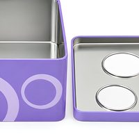 Boîte cadeau personnalisée en fer blanc pour cosmétiques avec fenêtre, étui de rangement métallique imprimé