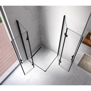 Suez usine approvisionnement <span class=keywords><strong>caravane</strong></span> 304 acier inoxydable sans cadre salle de bain verre pliant douche portes de douche - Product Image 2