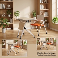 Table de conférence et de formation moderne pliable et réglable en MDF pour l'école et l'atelier