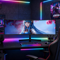 Moniteur de jeu HD 5K de haute qualité de 49 pouces, écran incurvé sans cadre ultra-large, moniteur d'ordinateur dédié aux sports électroniques