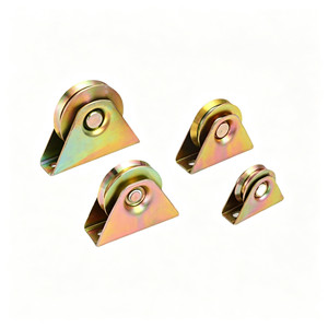 Roulette de portail silencieuse à gorge en V avec double roulement à billes et support au sol, en acier galvanisé robuste, certifiée CE, OEM disponible - Product Image 6