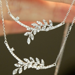อาซูโอเครื่องประดับหรูหราทองคำขาวแท้ 18K เพชรธรรมชาติสร้อยคอของขวัญสำหรับงานแต่งงานของผู้หญิงของขวัญสุดหรู Au750 - Product Image 3