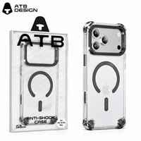 Coque de téléphone transparente de qualité supérieure ATB Original Design pour iPhone 17 18 Pro Max avec cadre d'objectif métallique anti-jaunissement et antichoc