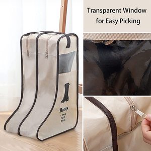 Portable Rain <strong>Boot</strong> and Shoes Storage <strong>Bag</strong> With <strong>Drawstring</strong> Dustproof Travel Zipper Pouch for Horse Riding and Long Riding Days - Product Image 3