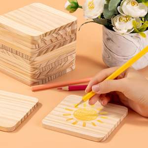 Posavasos de Madera Sin Terminar, Gruesos, de 4 Pulgadas, Madera de Pino Natural, Superficie Lisa, Ideal para Manualidades, Pintura, Hogar y Bar - Product Image 5