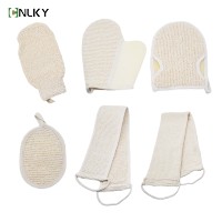 Kit de Douche Exfoliant en Ramie et Sisal avec Gants de Bain, Sangle Dorsale et Tapis de Bain – Emballage en Gros pour Gommage Corporel et Soin de la Peau