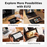 Tablette graphique Ugee UE12 & UE12 Plus, écran de dessin, tableau numérique, bloc-notes d'écriture, moniteur pour PC Windows, conception Android