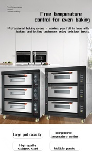 Four à sole électrique commercial en titane noir pour la cuisson <span class=keywords><strong>de</strong></span> gâteaux, pains et pâtisseries - Product Image 3