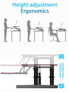 NBJOHSON Station de travail portable Convertisseur de bureau assis-debout avec élévateur pneumatique Hauteur réglable Riser de jeu Design pliable - Product Image 6