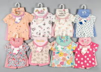 Ensemble de vêtements pour bébé unisexe Bulala, 4 pièces, coton, imprimé animal, t-shirt à manches courtes, bavoir, body pour bébé, respirant