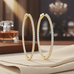 1.00TCW Boucle d'oreille en or jaune 14 carats avec diamant véritable à l'envers-Boucles d'oreilles en diamant de qualité supérieure - Product Image 3