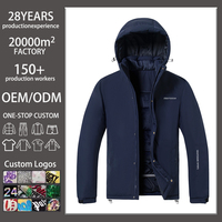 ODM OEM Veste de ski 3 en 1 pour homme, coupe-vent, veste d'hiver, doublure matelassée, manteau de snowboard, doudoune chaude, bleu marine, vêtements de sport d'extérieur