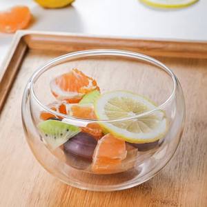 Bol à salade de fruits transparent, vaisselle en verre borosilicate résistant à la chaleur, bol en verre double couche haute température - Product Image 2