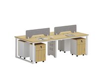 Poste de travail incurvé pour bureau, de haute qualité, pour 6 personnes, XINDA CLOVER, avec structure en acier et verre personnalisée, certifié Gua