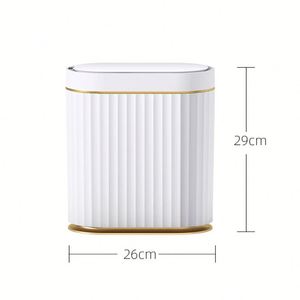 Automatic Smart <b>Sensor</b> Can Kitchen Garbage Tin for Bathroom <b>Light</b> Luxury Family Living Room Cracks Trash Bin Custom Logo - Product Image 1