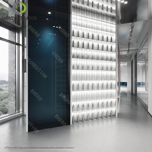 Miroir de coiffeur moderne et durable, station de coiffure, éclairage LED mural, vitrine à perruques, mobilier pour salon de coiffure - Product Image 4