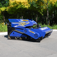 Tondeuse à gazon robotisée télécommandée de type chenillé, homologuée CE EPA, à essence, pour la coupe de l'herbe dans les fermes, les jardins et sur les pentes.