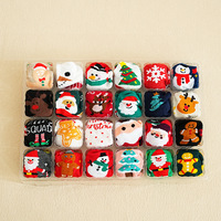 Chaussettes en tricot de Noël adorables, 12 paires en un ensemble, chaussettes pour femmes avec emballage en boîte mystère