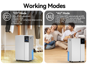 Déshumidificateur à compresseur Y11 16L/D avec contrôle de l'humidité de 30 à 90 %, réfrigérant R290, absorbeur d'humidité pour usage domestique et sous-sol, 30-90 % H - Product Image 4