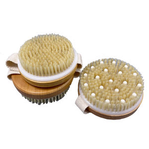 Cepillo de baño de madera para lavar la piel, cerdas de Sisal Natural, exfoliación para celulitis, cepillo corporal de limpieza para piel ligera, marco de bambú - Product Image 1