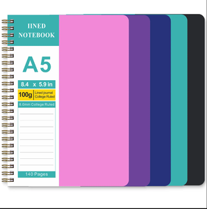 Venta al por mayor PP cubierta dura A5 espiral semanal entrenamiento diario planificador cuaderno 70 hojas páginas forradas Oficina escuela estudiantes - Product Image 1