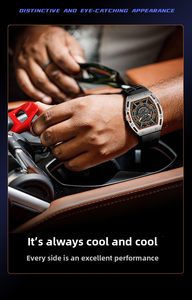 mige Men's Luxury Mechanical <b>Watch</b> Stainless Steel <b>Case</b> Orange Silicone Band Tourbillon Movement 43mm Dial Automatic - Product Image 3