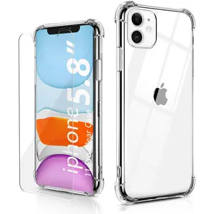 थोक कारखाने के लिए iphone 12/ 13 मिनी 13 प्रो मैक्स मामले shockproof स्पष्ट पारदर्शी 2mm घिरना tpu फोन मामले